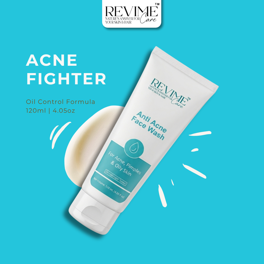 Revime Care Acne Fighter face wash with a new advanced formula for deep pore cleansing and clear skin.